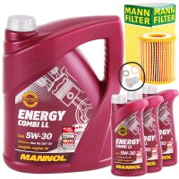 MANN Ölfilter + Schraube + MANNOL Combi LL 5W-30, 8L