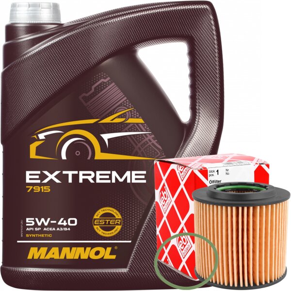 FEBI BILSTEIN Ölfilter + MANNOL Extreme 5W-40, 5 Liter