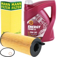 MANN-FILTER Ölfilter + MANNOL Energy Combi LL 5W-30, 5L