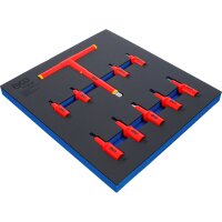 BGS Werkstattwageneinlage 2/3: VDE-Bit-Einsatz-Satz | Antrieb Innenvierkant 10 mm (3/8") / 12,5 mm (1/2") | Innensechskant 4 - 10 mm | 10-tlg.