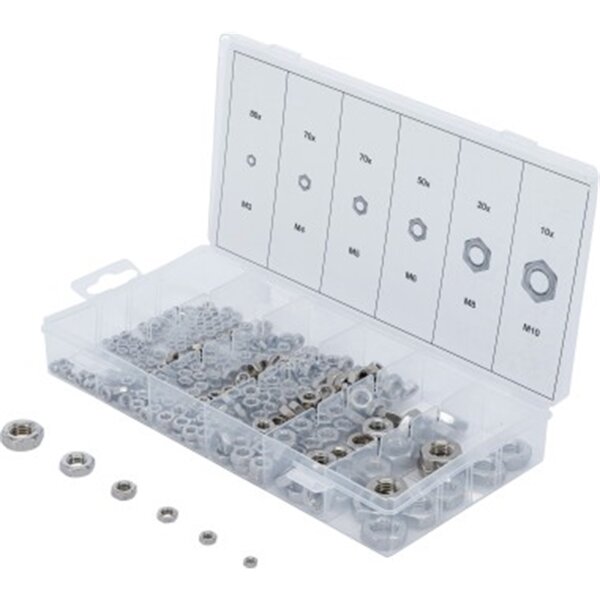 BGS Sechskant-Muttern-Sortiment | Edelstahl | 300-tlg.