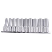BGS Steckschlüssel-Einsatz-Satz Sechskant, tief | Antrieb Innenvierkant 12,5 mm (1/2") | Zollgrößen | 10-tlg.