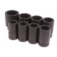 BGS Kraft Steckschlüssel Satz, tief, 27-50 mm, 1 Zoll