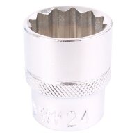 BGS Steckschlüssel-Einsatz-Satz Zwölfkant | Antrieb Innenvierkant 12,5 mm (1/2") | SW 8 - 24 mm | 16-tlg.