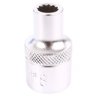 BGS Steckschlüssel-Einsatz-Satz Zwölfkant | Antrieb Innenvierkant 12,5 mm (1/2") | SW 8 - 24 mm | 16-tlg.