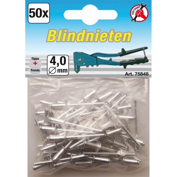 BGS Blindnieten-Sortiment | Ø 4,0 mm | 50-tlg.