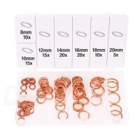 BGS Kupfer O-Ring-Sortiment, 95-tlg.. Ø 6-20 mm
