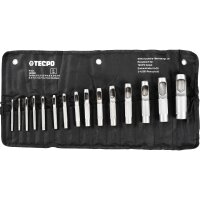 TECPO Lochstanzen-Set 15-tlg. Locheisen Lochschneider...