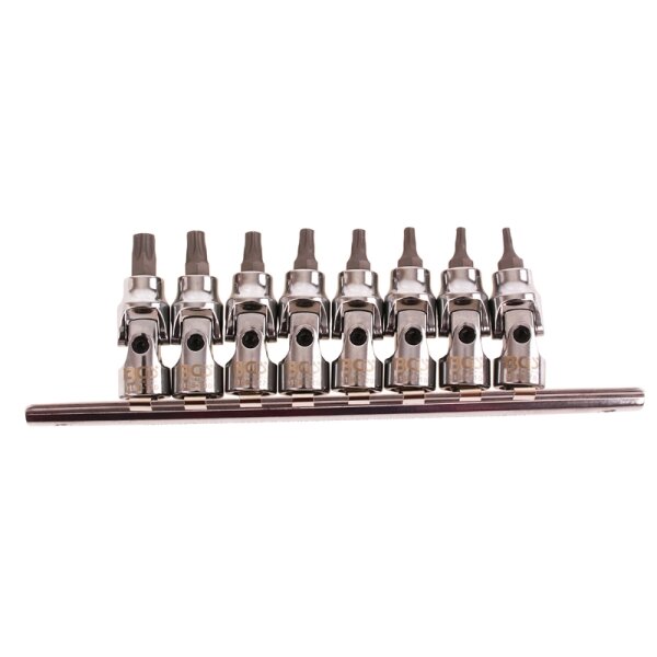 BGS Kardangelenk-Bit-Einsatz-Set, T-Profil (für Torx), 6,3 (1/4), T8-T40, 8-tlg.