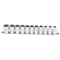 BGS Steckschlüsseleinsatz-Set, 12,5 (1/2), 12-kant, 10 - 21 mm, 11-tlg.