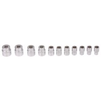 BGS Steckschlüssel-Einsatz-Satz, Sechskant | Antrieb Innenvierkant 10 mm (3/8") | SW 5/16" - 7/8" | 11-tlg.
