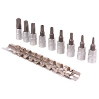 BGS Bit-Einsatz-Set, 6,3 (1/4), T-Profil mit Bohrung, T10...