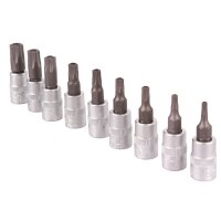BGS Bit-Einsatz-Set, 6,3 (1/4), T-Profil mit Bohrung, T10...