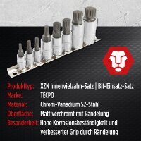 TECPO Bit-Einsatz-Satz | Innenvielzahn-Satz XZN Set | M4 - M16 | 8-teilig