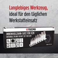 TECPO Bit-Einsatz-Satz | Innenvielzahn-Satz XZN Set | M4 - M16 | 8-teilig