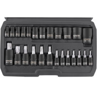 TECPO Steckschlüssel-Satz T-Profil (für Torx) und E-Torx, 25-teilig