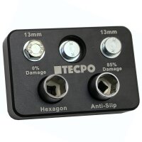 TECPO Anti-Rutsch- Steckschlüssel-Satz, 1/4", 4-14 mm, 13-tlg.