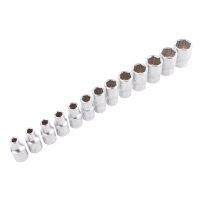 TECPO Anti-Rutsch- Steckschlüssel-Satz, 1/4", 4-14 mm, 13-tlg.