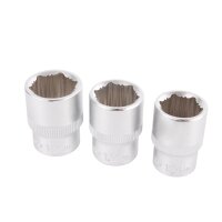TECPO Anti-Rutsch- Steckschlüssel-Satz, 1/4", 4-14 mm, 13-tlg.