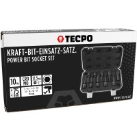 TECPO Innensechskant Kraft-Steckschlüssel Satz 10-tlg. 12,5 mm Antrieb für Schlagschrauber Sechskant