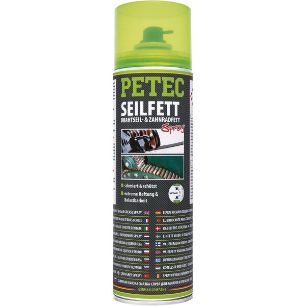 PETEC Seilfett, Drahtseil- & Zahnradfett Spray, 500 ml