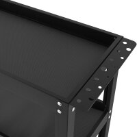 TECPO Werkstattwagen 300 kg Tragkraft | 3 Ebenen mit Schutzmatten | stabiler Stahl-Werkzeugwagen mit Lenkrollen für professionelle Werkstätten