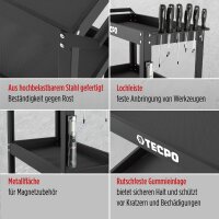TECPO Werkstattwagen 300 kg Tragkraft | 3 Ebenen mit Schutzmatten | stabiler Stahl-Werkzeugwagen mit Lenkrollen für professionelle Werkstätten