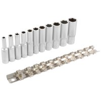 TECPO Steckschlüssel Satz, tief, 1/4 Zoll, 4-13 mm, 11-tlg.
