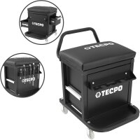 TECPO Werkstatt-Rollsitz 150 kg mobiler Werkstatthocker...