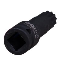 BGS Kraft-Bit-Einsatz | Länge 78 mm | Antrieb Innenvierkant 12,5 mm (1/2") | Innenvielzahn (für XZN) M18