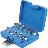 BGS Steckschlüssel-Einsatz-Satz Sechskant | Antrieb Innenvierkant 12,5 mm (1/2") | Zollgrößen | 10-tlg.
