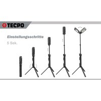 TECPO Duo-SMD-LED Arbeitsstrahler mit Stativständer 5000 Lumen | Kabelloser Strahler