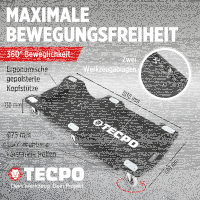 TECPO KFZ Werkstattrollbrett Rollliege 360° drehbar Montageliege Werkstattliege mit 300kg Tragkraft und Kopfstütze