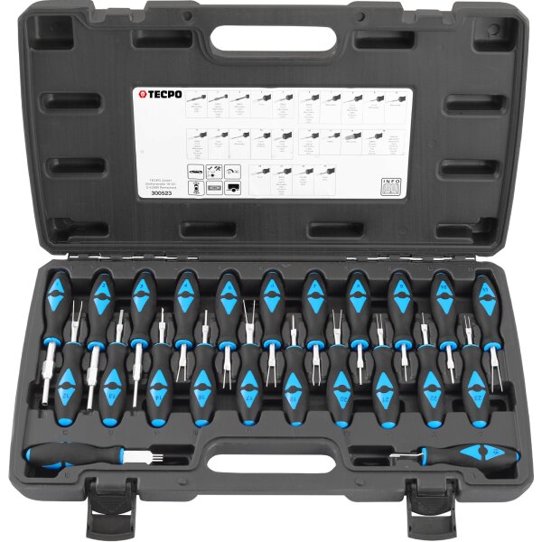 TECPO Stecker-Entriegelungs-Werkzeug-Satz, Auspinwerkzeug, 23-tlg.