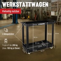 TECPO Werkstattwagen | 200 kg Tragkraft  | 2 Etagen
