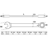 BGS Ratschenring-Maulschlüssel | umschaltbar | SW 10 mm
