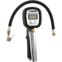 TECPO Digitale Druckluft Reifenfüllpistole LCD Luftdruckmesser 0–10 bar 1/4 Zoll Reifenfüller Schlauch 400 mm für Werkstatt und Service