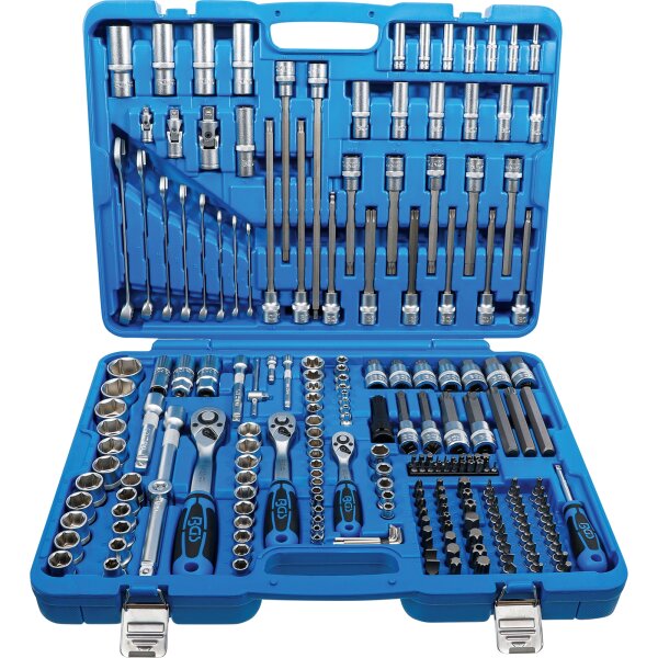BGS Steckschlüssel-Satz Sechskant | Antrieb 6,3mm (1/4") / 10mm (3/8") / 12,5mm (1/2") | 214-tlg.