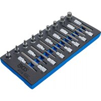 BGS Werkstattwageneinlage 1/3: Bit-Einsatz-Satz | Antrieb Innenvierkant 12,5 mm (1/2") | Innensechskant | 24-tlg.