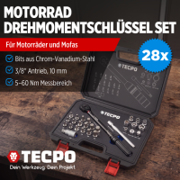 TECPO Motorrad Drehmomentschlüssel Set 3/8, 5-60 Nm