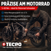 TECPO Motorrad Drehmomentschlüssel Set 3/8, 5-60 Nm