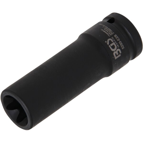 BGS Kraft-Steckschlüssel-Einsatz E-Profil, tief | Antrieb Innenvierkant 20 mm (3/4") | SW E28 mm