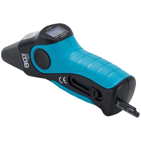 BGS Digitaler Reifendruckprüfer & Reifenprofil-Messschieber | 2-IN-1