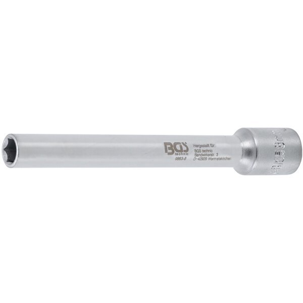 BGS Steckschlüssel-Einsatz Sechskant, extra tief | Antrieb Innenvierkant 10 mm (3/8") | 8 mm