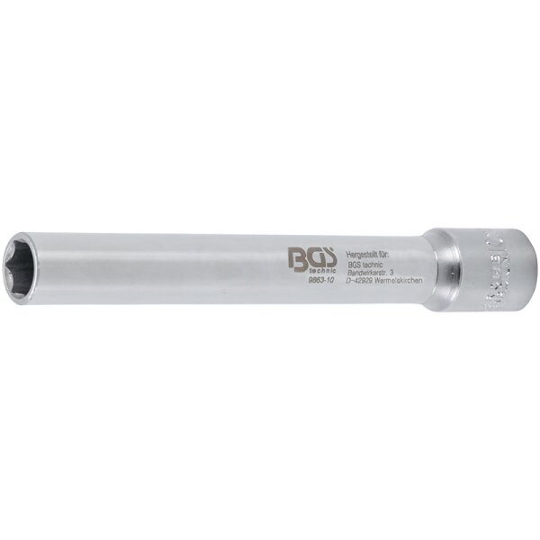 BGS Steckschlüssel-Einsatz Sechskant, extra tief | Antrieb Innenvierkant 10 mm (3/8") | 10 mm