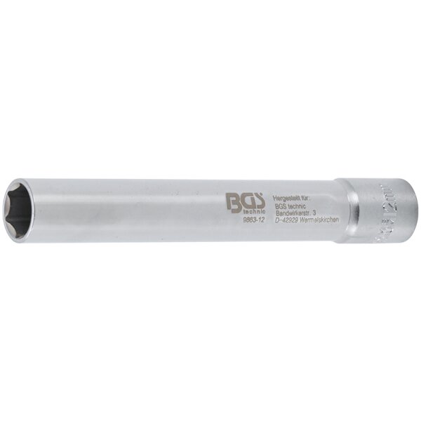 BGS Steckschlüssel-Einsatz Sechskant, extra tief | Antrieb Innenvierkant 10 mm (3/8") | 12 mm