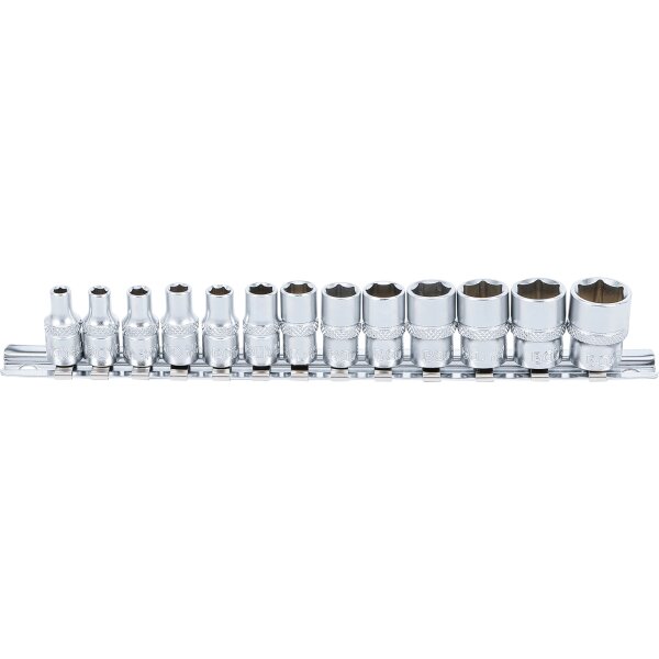 BGS Steckschlüssel-Einsatz-Set, 6,3 (1/4), 6-kant, 4 - 14 mm, 13-tlg.