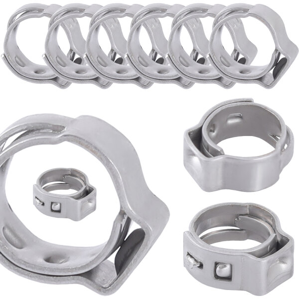TECPO Schlauchschellen 1Ohr B:5 mm Ø11.3-13.8 mm 10-tlg.