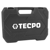 TECPO Reifenreparatur-Set 100-tlg. | Komplettset für schlauchlose Reifen mit Werkzeug, Ventilen und Stopfen im Aufbewahrungskoffer