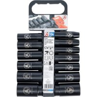 BGS Kraft Steckschlüsseleinsatz, 12.5 mm 1/2", 10 - 32 mm, 13-tlg.